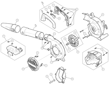 General Assembly Diagram and Parts List for Y25B 41ARY25B900 Yard Machines Leaf Blower / Vacuum